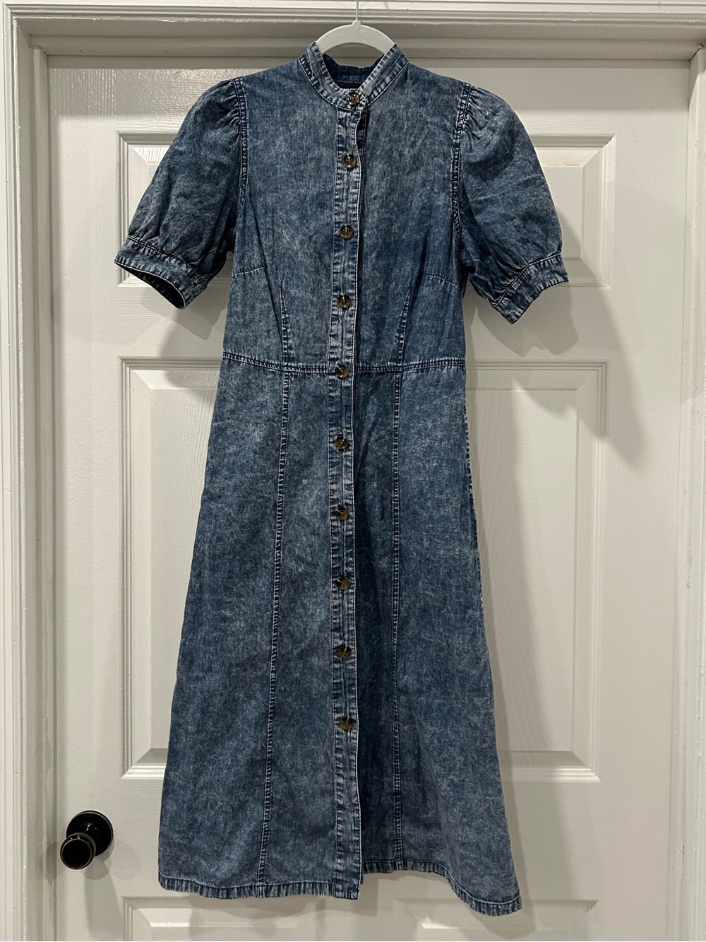 Who What Wear Washed Denim Midi Dress Size XS